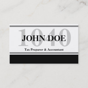 Tax Prep Stripe 1040 White Business Card