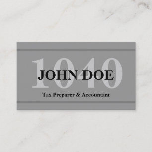 Tax Preparation 1040 Graphite Business Card