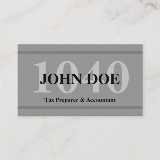 Customizable Tax Preparation 1040 Graphite Business Card Templates