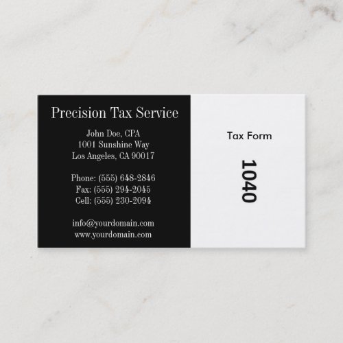 Tax Preparation BW Stripe Business Card