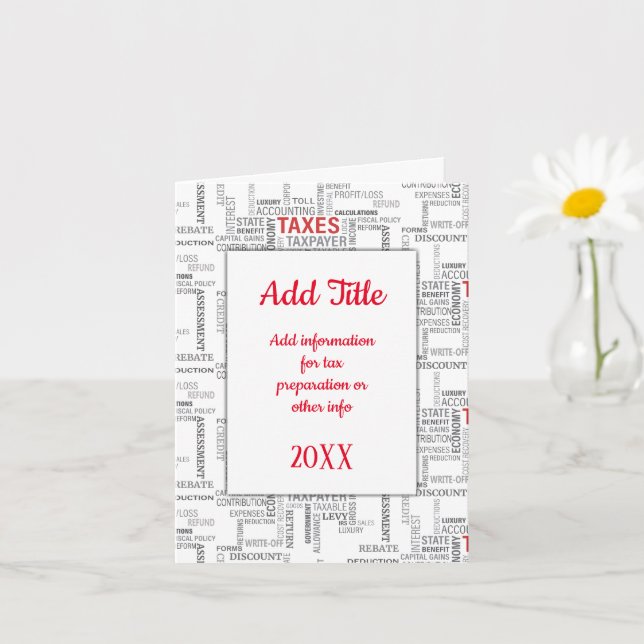  Tax Preparation  Card (Small Plant)