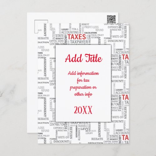  Tax Preparation Daily Budget Postcard