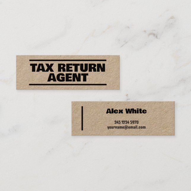 Tax Preparation Kraft Mini Business Card (Front/Back)