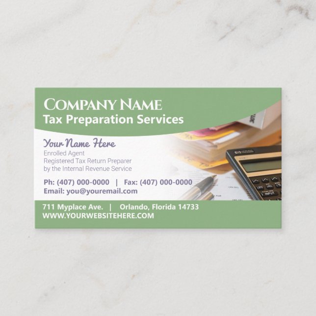 Tax Preparation (Preparer) Business Card (Front)
