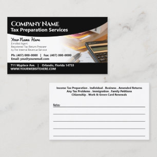 Tax Preparation (Preparer) Business Card