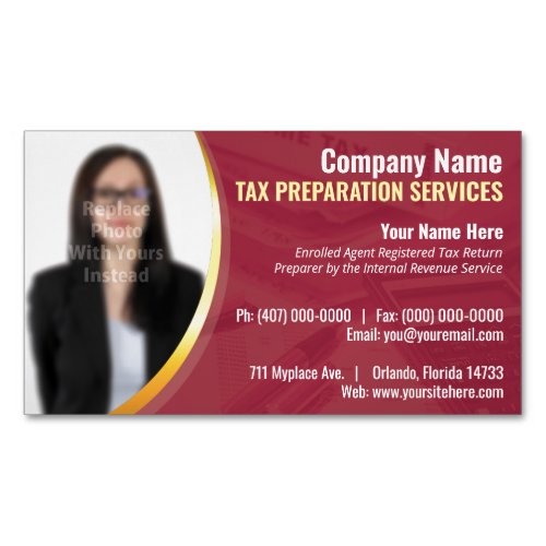 Tax Preparation Preparer Business Card Magnet