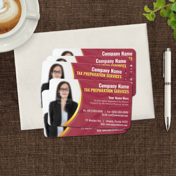 Tax Preparation (preparer) Photo Business Card by WhizCreations at Zazzle