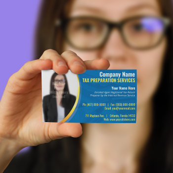 Tax Preparation (preparer) Photo Business Card by WhizCreations at Zazzle