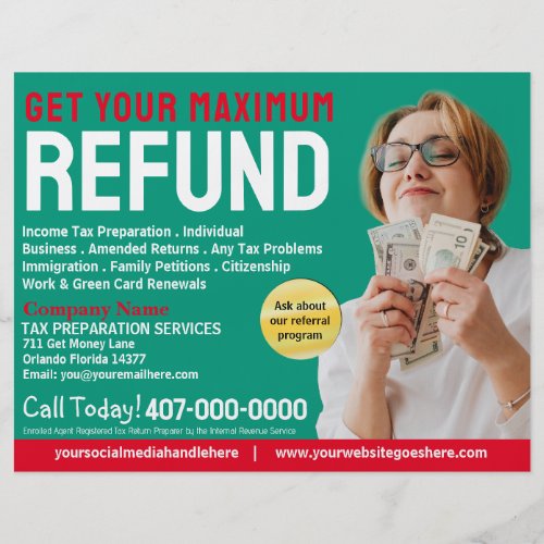 Tax Preparation Preparer Refund Flyer
