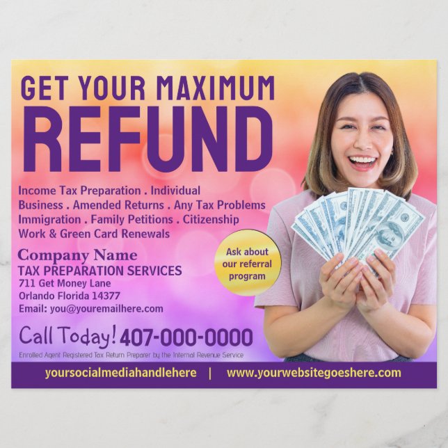 Tax Preparation (Preparer) Refund Flyer (Front)