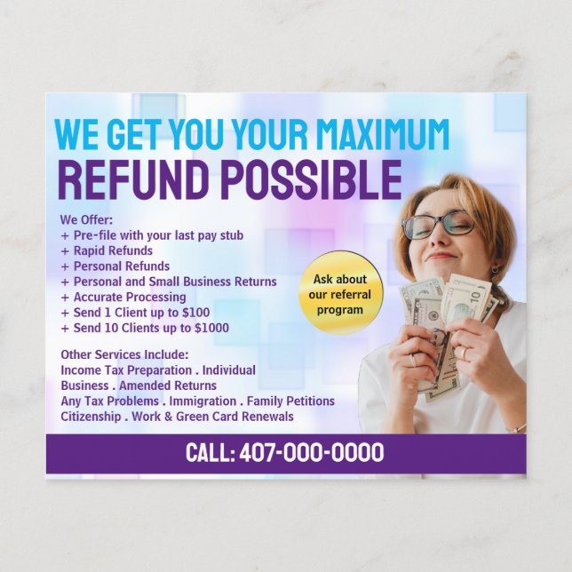 Tax Preparation (Preparer) Refund Flyer (Back)