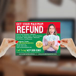 Tax Preparation (Preparer) Refund Flyer<br><div class="desc">These professional attention grabbing customizable tax preparation refund flyer templates are great for the small tax preparation/accountant business.</div>