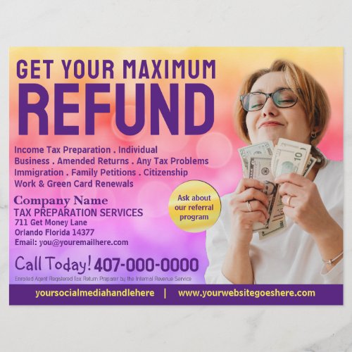 Tax Preparation Preparer Refund Flyer