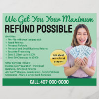 Tax Preparation (Preparer) Refund Flyer