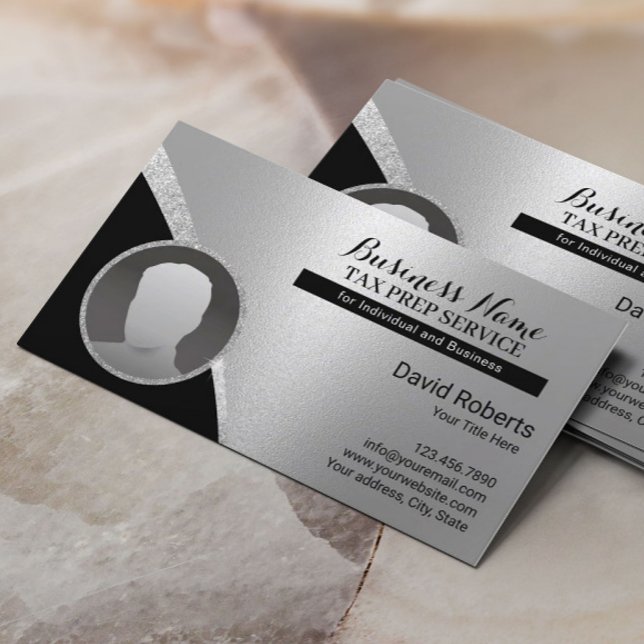 Tax Preparation Tax Return Accounting Photo Business Card (Creator Uploaded)