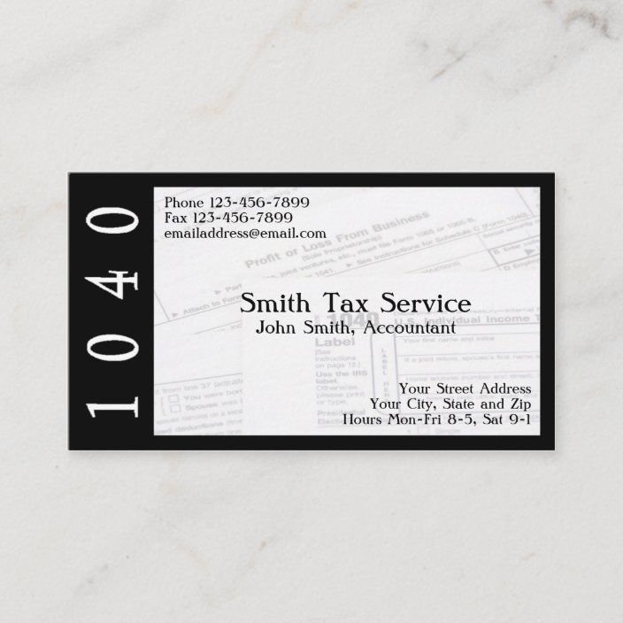 Tax Preparer Accountant Business Card
