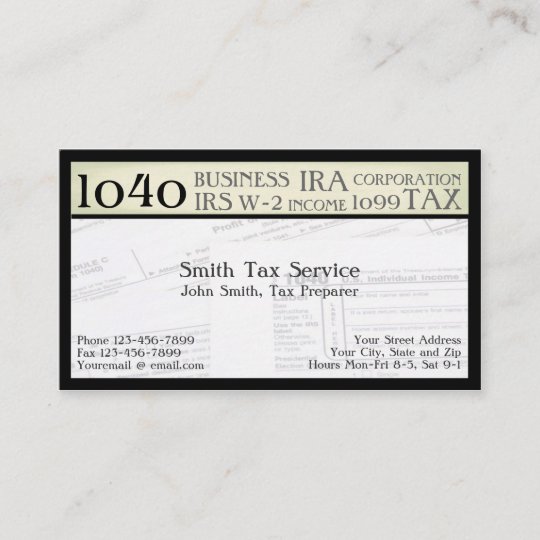 Tax Preparer Accountant Business Card | Zazzle.com