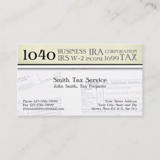 Tax Preparer Accountant Business Card | Zazzle.com