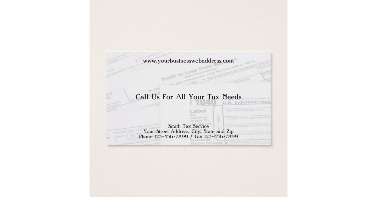 Tax Preparer Accountant Business Card Zazzle