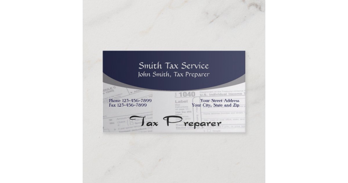 Tax Preparer Accountant Business Card