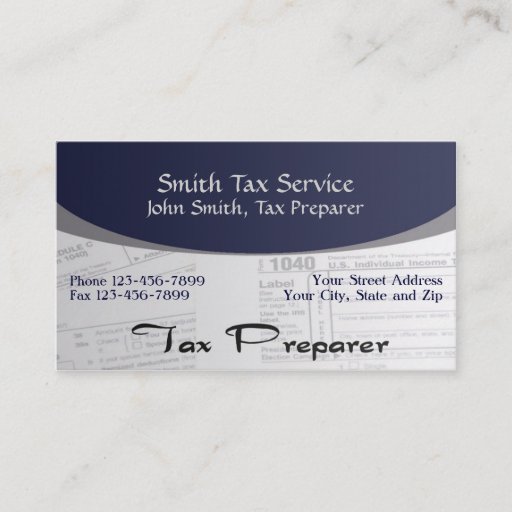 Customizable Tax Preparer Accountant Business Card