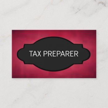 Tax Preparer Elegant Name Plate Business Card by businessCardsRUs at Zazzle