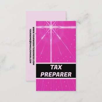 Tax Preparer Fabulous Pink Business Card by businessCardsRUs at Zazzle