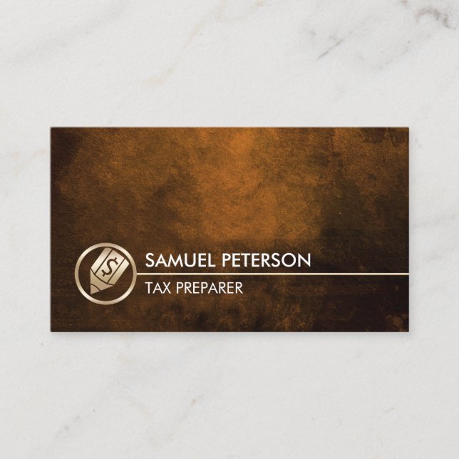 Tax Preparer Faux Gold Dollar Pen Icon Finance Business Card (Front)