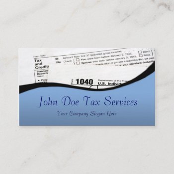 Tax Preparer Federal Tax Form Business Card by BusinessCardsCards at Zazzle