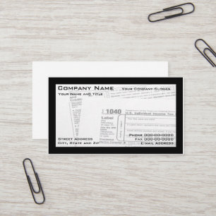 Tax Preparer Federal Tax Form Business Card