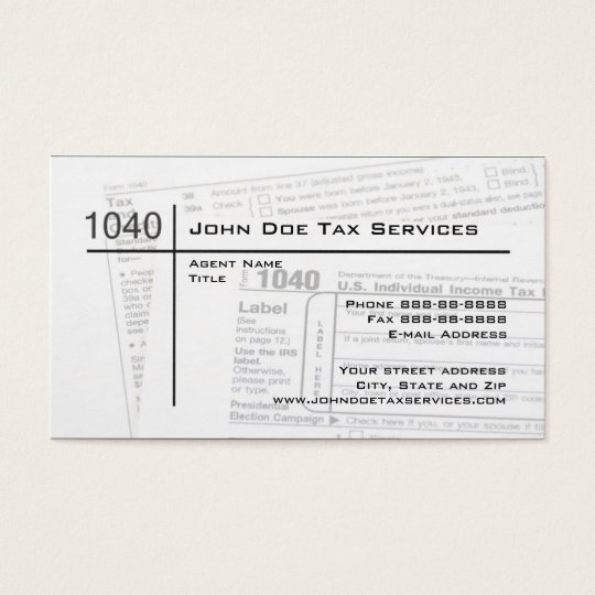 Tax Preparer Federal Tax Form Business Card Zazzle