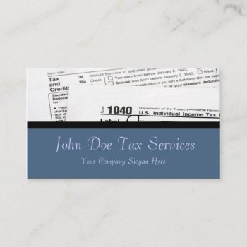 Tax Preparer Federal Tax Form Business Card by BusinessCardsCards at Zazzle