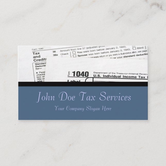 Tax Preparer Federal Tax Form Business Card (Front)