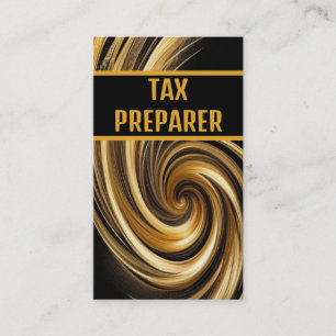 Tax Preparer Golden Swirl Elegant Business Card