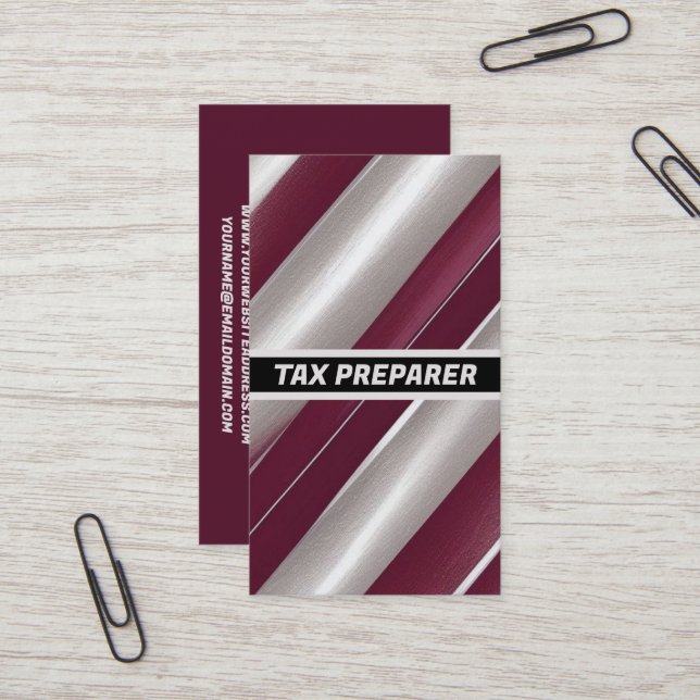 Tax Preparer Line Brilliance Business Card (Front/Back In Situ)