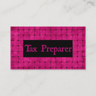 Tax Preparer Pink Woven Business Card