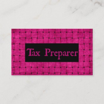 Tax Preparer Pink Woven Business Card by businessCardsRUs at Zazzle