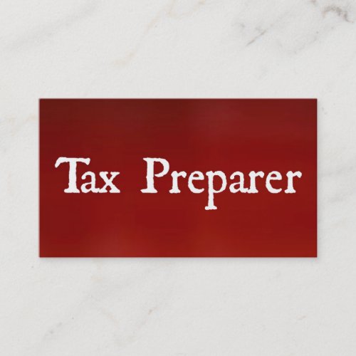 Tax Preparer Red Business Card