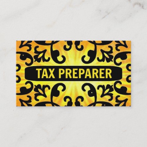 Tax Preparer Sunshine Damask Business Card