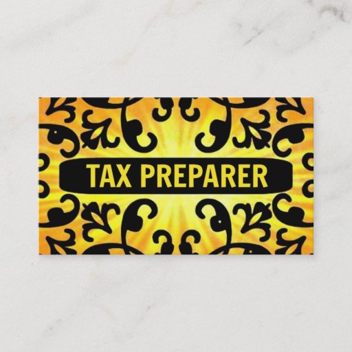 Customizable Tax Preparer Sunshine Damask Business Card