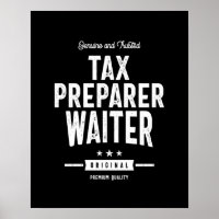 Tax Preparer Waiter Job Title Gift