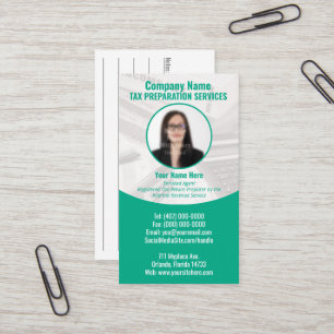 Tax Preparing (Preparer) Photo Business Card
