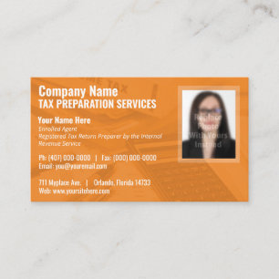 Tax Preparing (Preparer) Photo Business Card