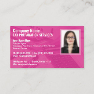 Tax Preparing (Preparer) Photo Business Card