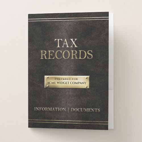 Tax Records  Pocket Folder