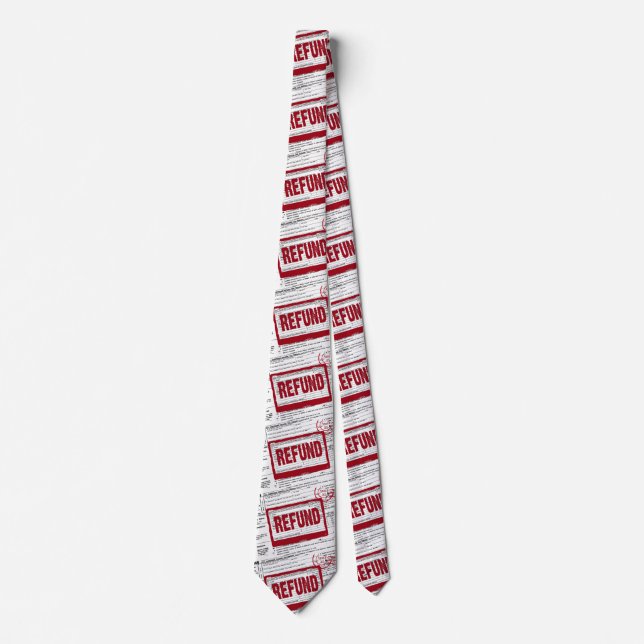 Tax Refund red stamp Neck Tie (Front)