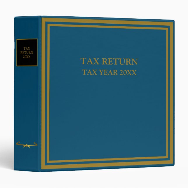 Tax Return, Blue | Black  3 Ring Binder (Front/Spine)