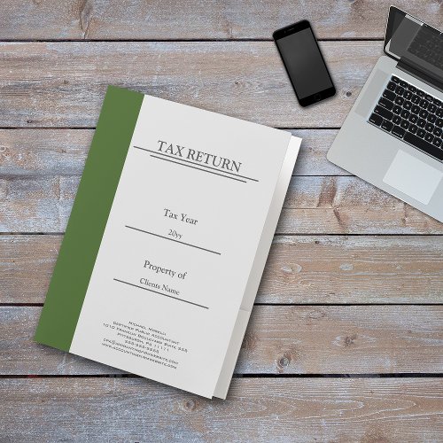 Tax Return Green Pocket Folder