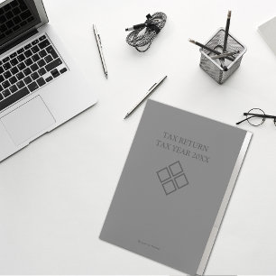 Tax Return, Grey Pocket Folder