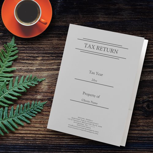 Tax Return Grey Pocket Folder